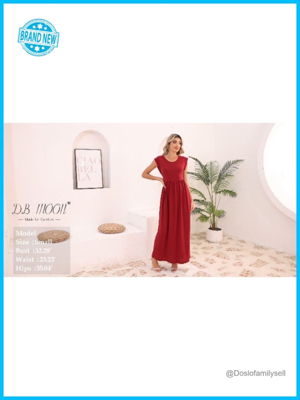 Cap Sleeve Maxi Dress with Pockets Empire Waist Loose Fit Summer Sundress - Picture 6 of 6